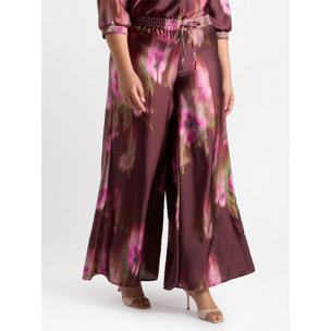 Fiorella Rubino - Pantalones modelo palazzo con estampado difuminado - Fuchsia
