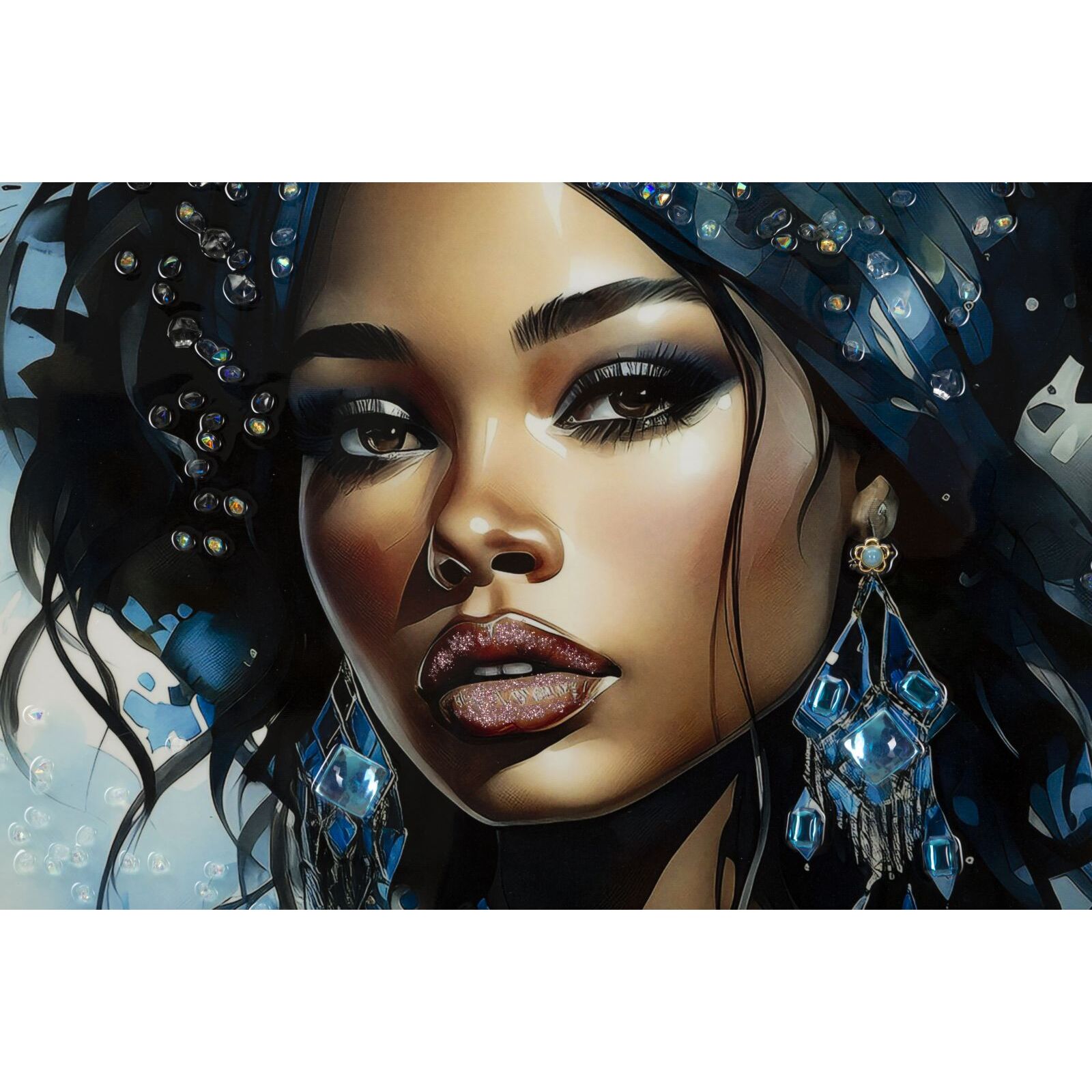 DIPINTO SU TELA LACCATO ALTEA -B- C/CORNICE CM 82X4X82