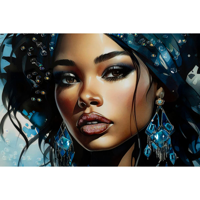 DIPINTO SU TELA LACCATO ALTEA -B- C/CORNICE CM 82X4X82