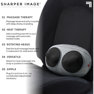 Coussin massant chauffant SHARPER IMAGE compact Shiatsu