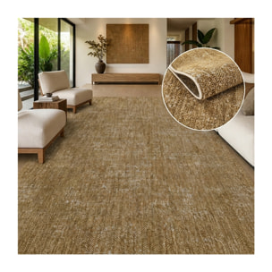 Tapis kilim faux uni, tissage authentique, design épuré, DOUCA