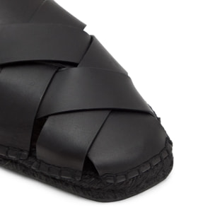 Alpargata plana Percy con tiras cruzadas en vaqueta