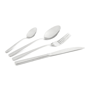 Set 24 Posate, 6 Cucchiai, 6 Forchette, 6 Coltelli, 6 Cucchiaini Excelsa- Luxury, Acciaio Argento