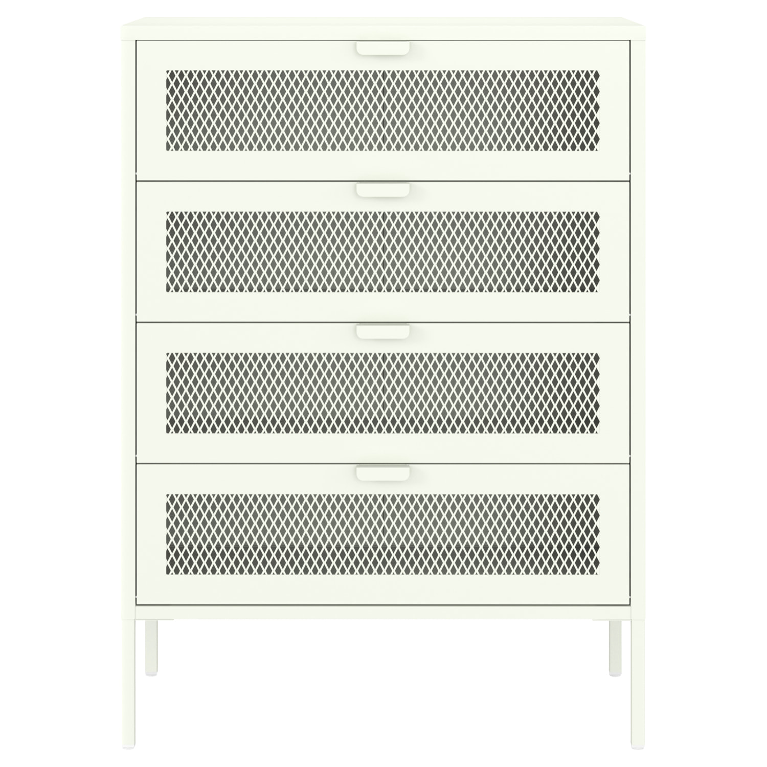 Meuble à chaussures 4 portes en métal blanc EMMA