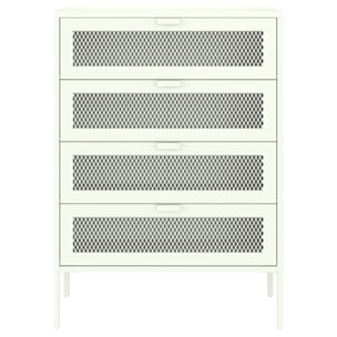 Meuble à chaussures 4 portes en métal blanc EMMA