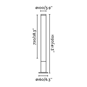 TURA 1050 Lampada paletti grigio scuro