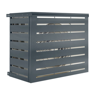 Cache clim extérieur en métal gris