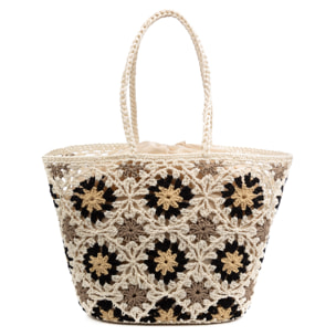 Basento Borsa a spalla Donna. Realizzato in cotone tessuto a mano.