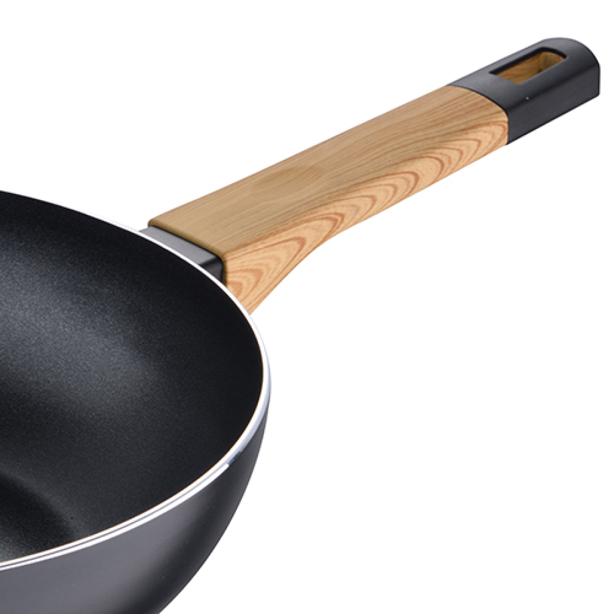 Wok 28X7.5CM aluminio prensado Bergner Earth Black