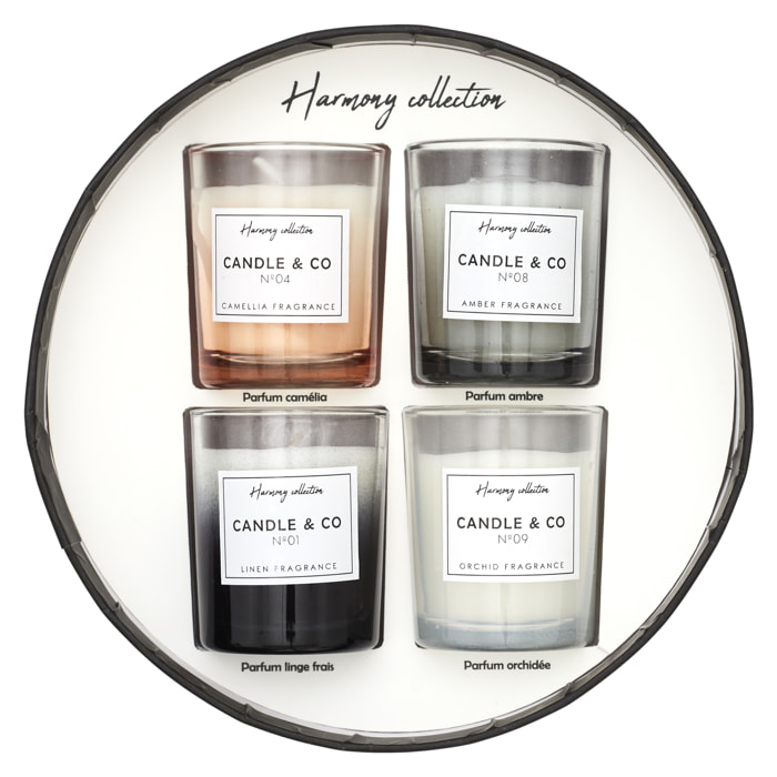 Bougie Parfumee X4 Coffret Harmony H5.9cm