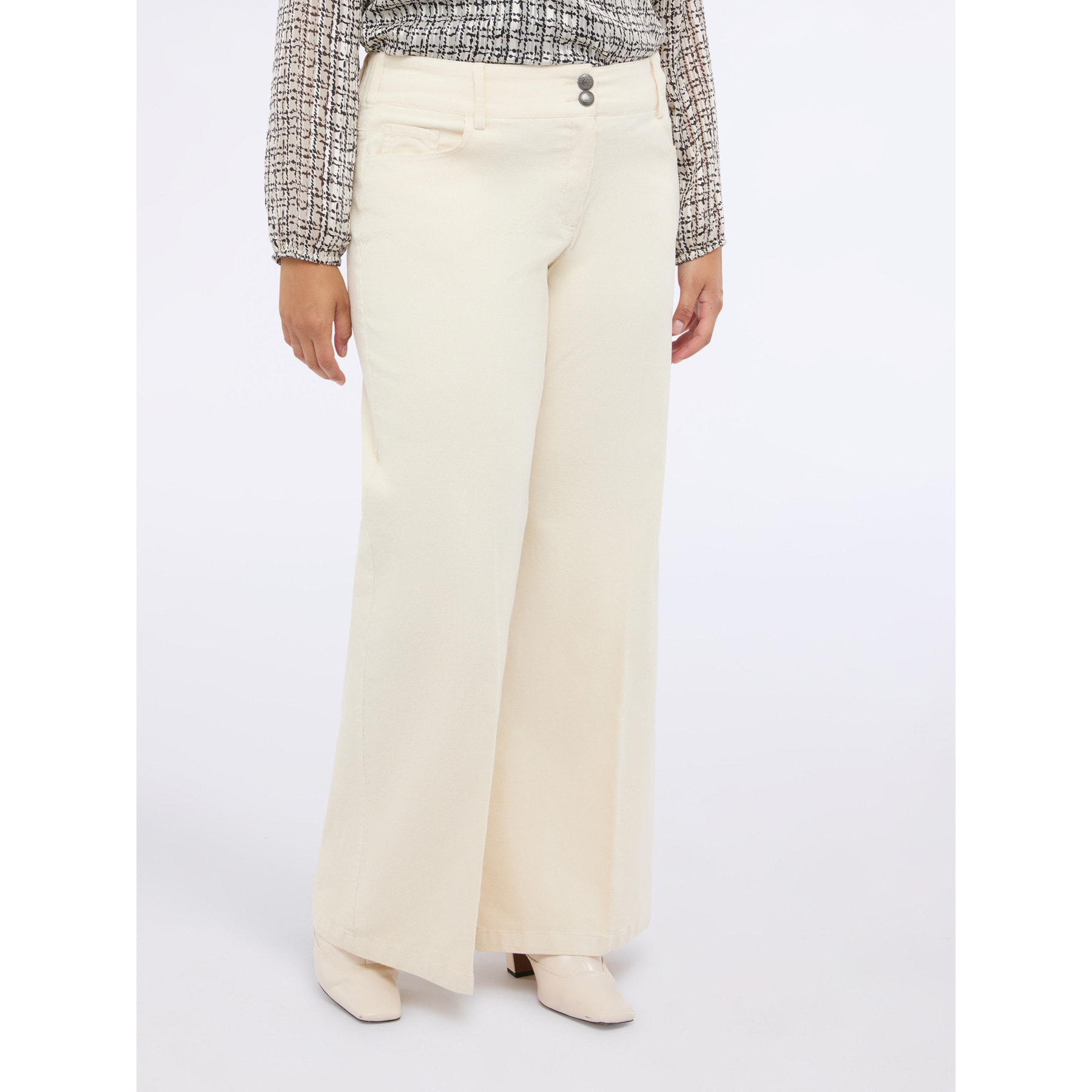 Fiorella Rubino - Pantalones de pana de pierna ancha - Blanco