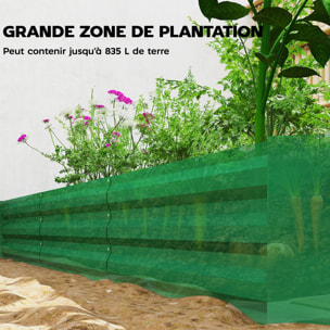 Carré potager de jardin dim. 240L x 120l x 30H cm tôle d'acier ondulée vert