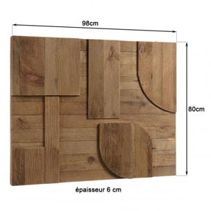 ANDRIAN - Décoration murale A - 98x80cm formes géométriques Pin recyclé