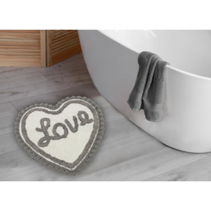 Tappeto Bagno A Forma Di Cuore Love Con Lace Bianco Smole