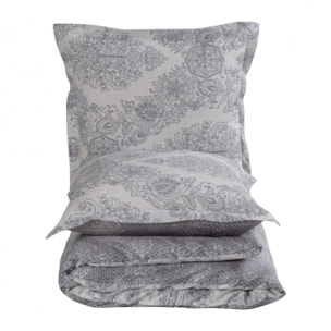 Housse de couette + taie(s) oreiller satin de coton "Silver"