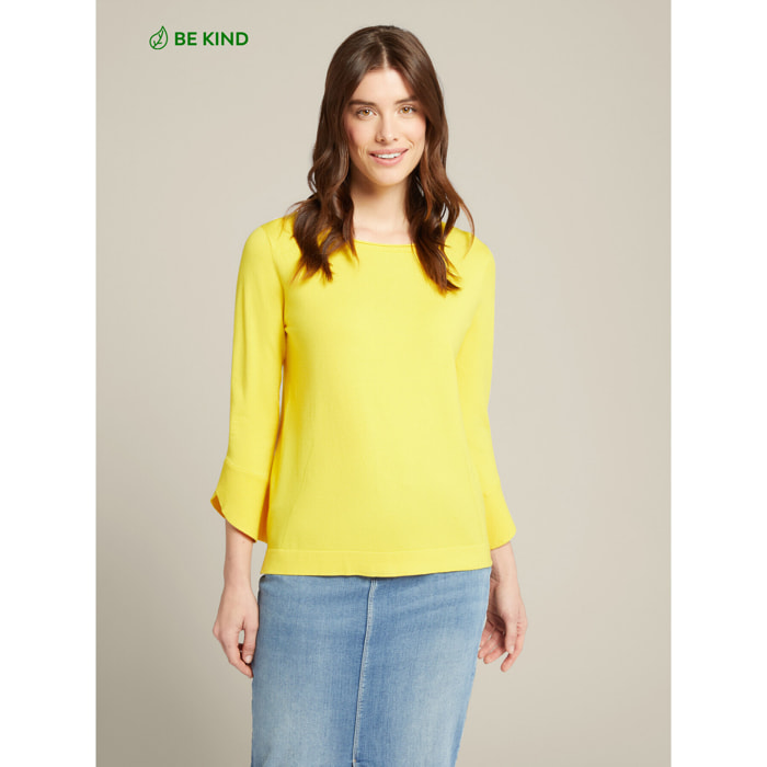 Elena Mirò - Maglia con volant in viscosa ECOVERO™ - Giallo