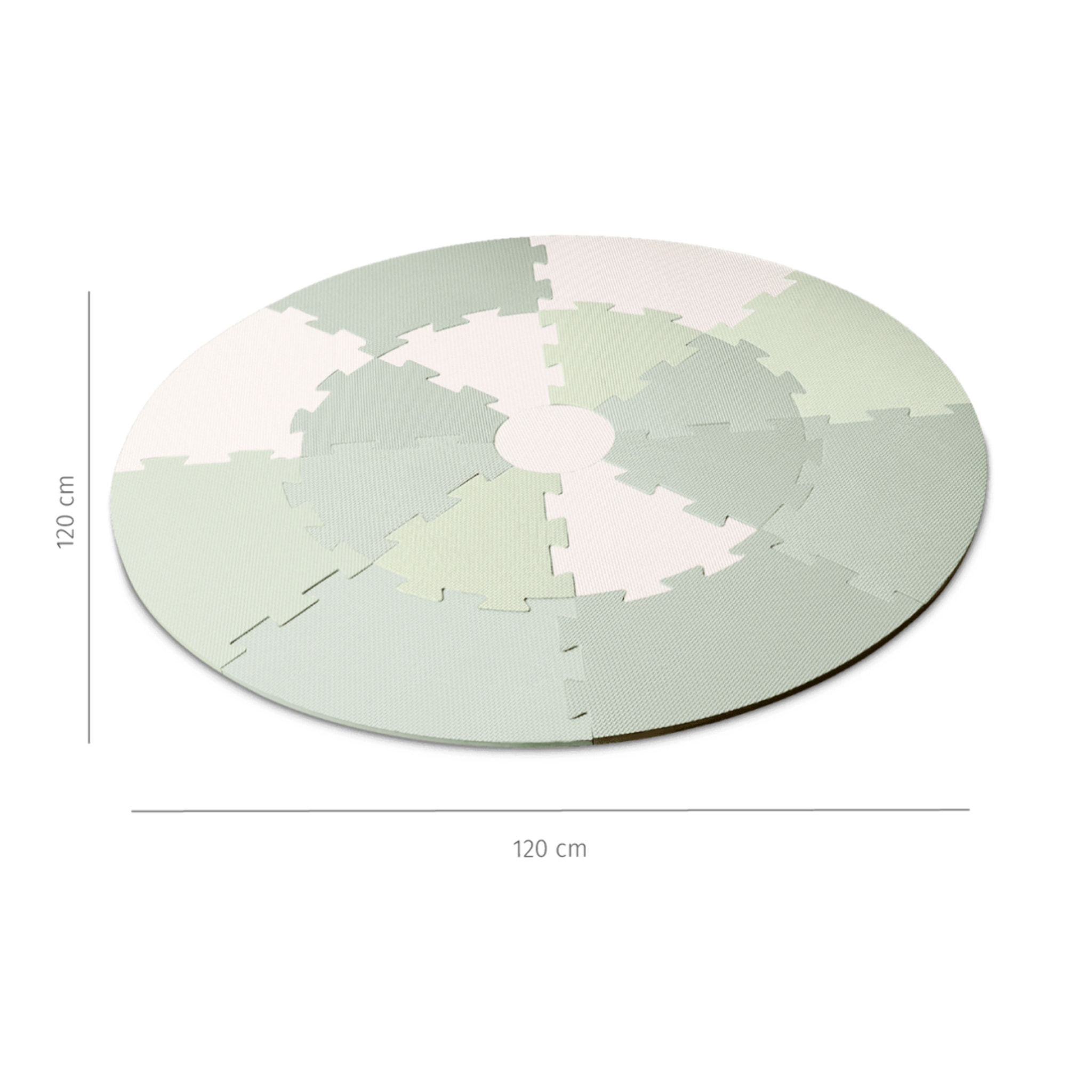 Alfombra infantil GREEN PLAYMAT redonda espuma EVA diseño puzle verde