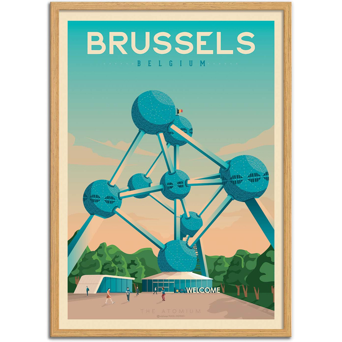 Affiche - Brussels - Olahoop Travel Posters