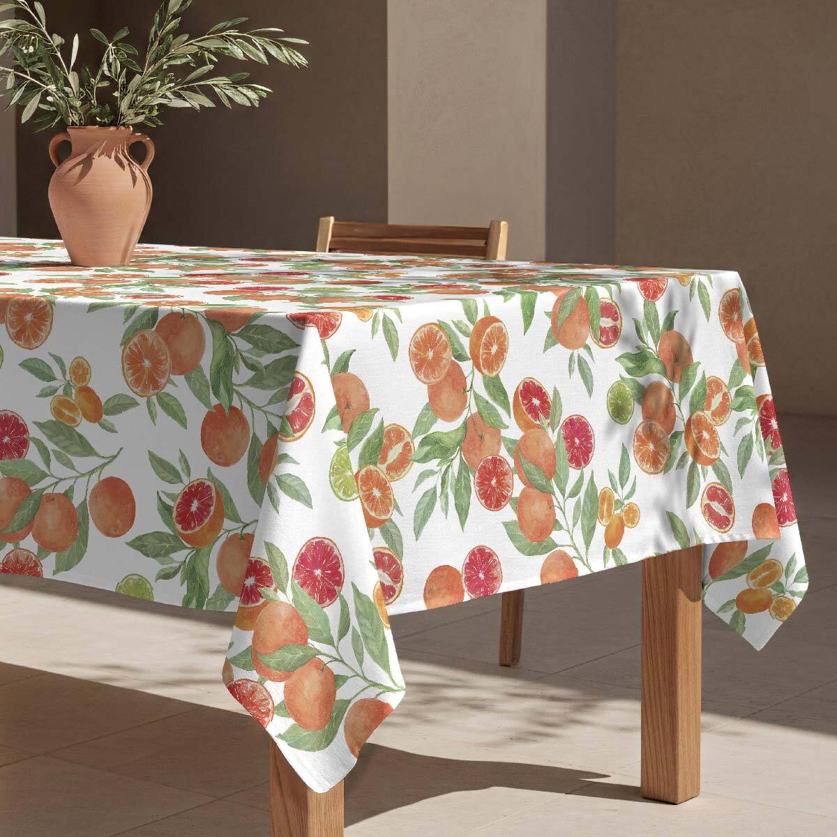 Nappe anti-taches Oranges - 100% coton -