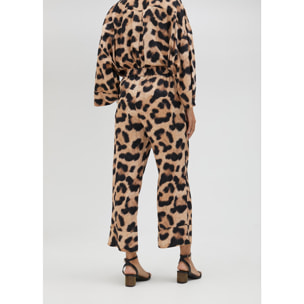 Pantaloni stampa animalier palazzo