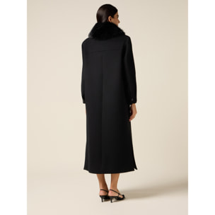 Oltre - Cappotto lungo misto lana - Nero