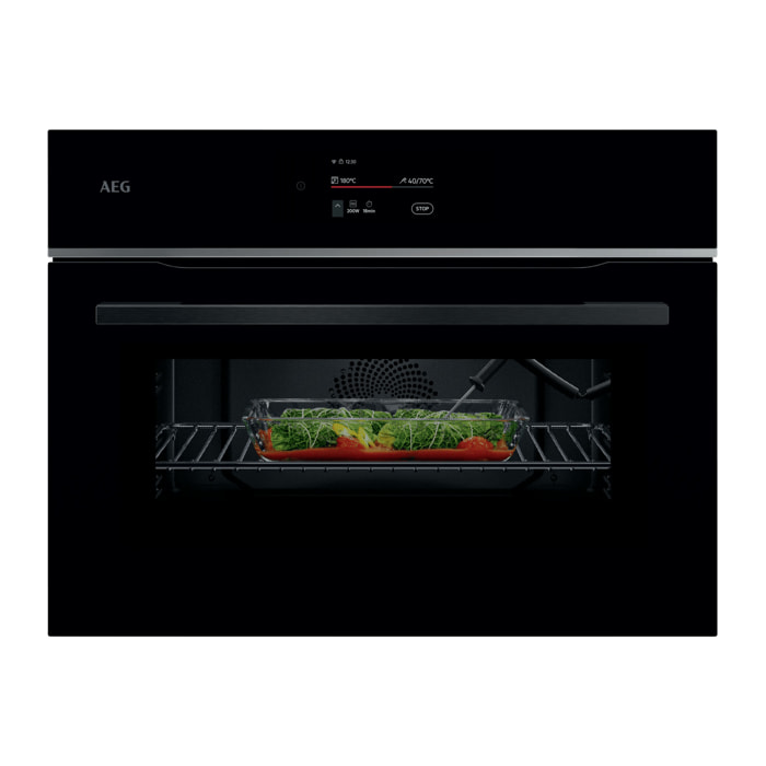AEG Horno compacto 8000 MealAssist con Display CookSmart Touch 4,3 '', con WiFi TK8NK721B