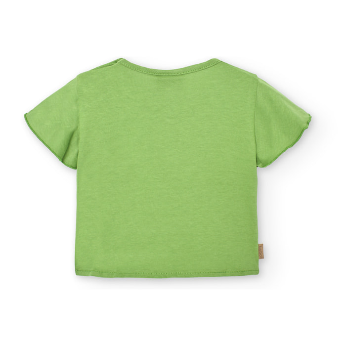 Camiseta niÃ±a estampada, mangas cortas, verde, 228079-4678