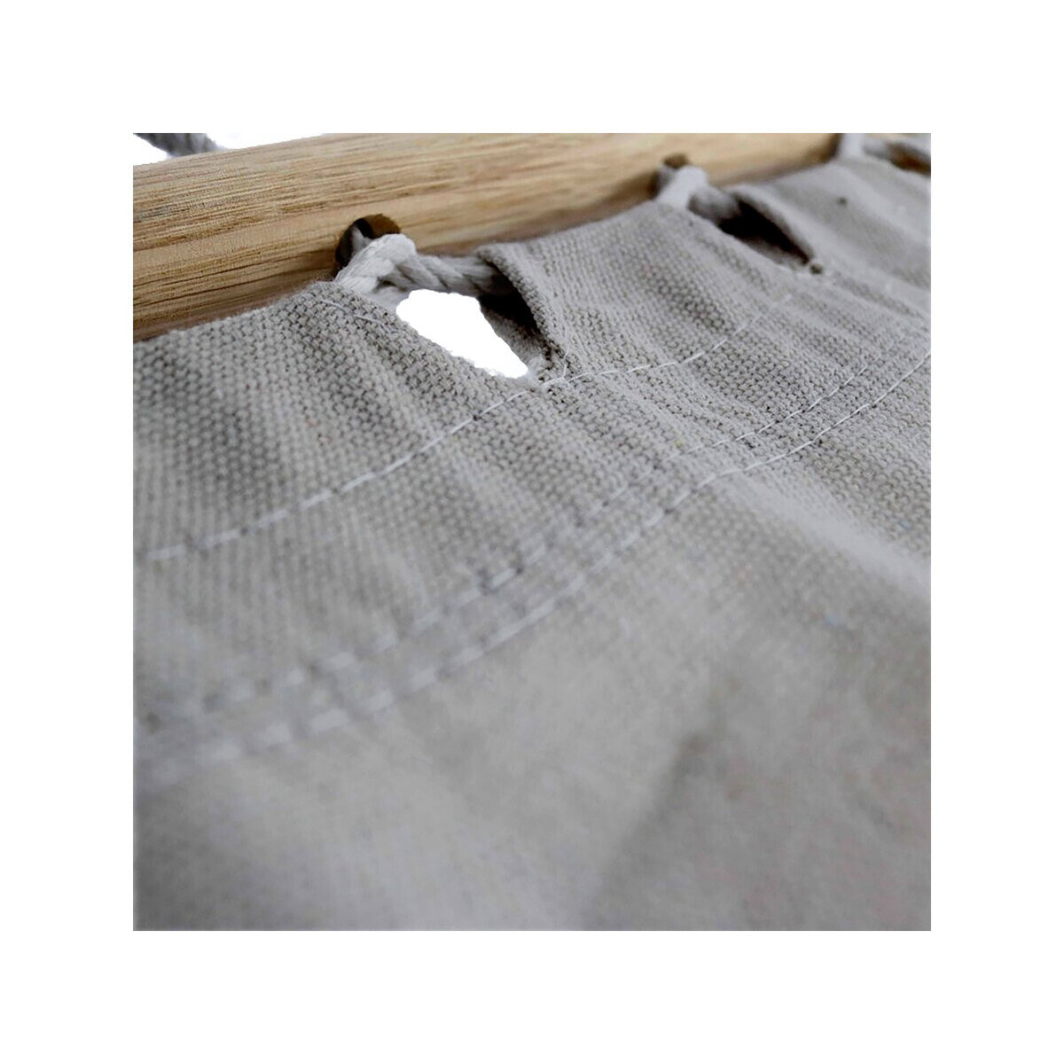 Hamac bois avec toile en coton "Dallas" - 3 m - Gris