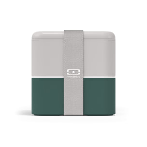Lunch box 2 compartiments Square 1,7L Made in France Gris/Vert