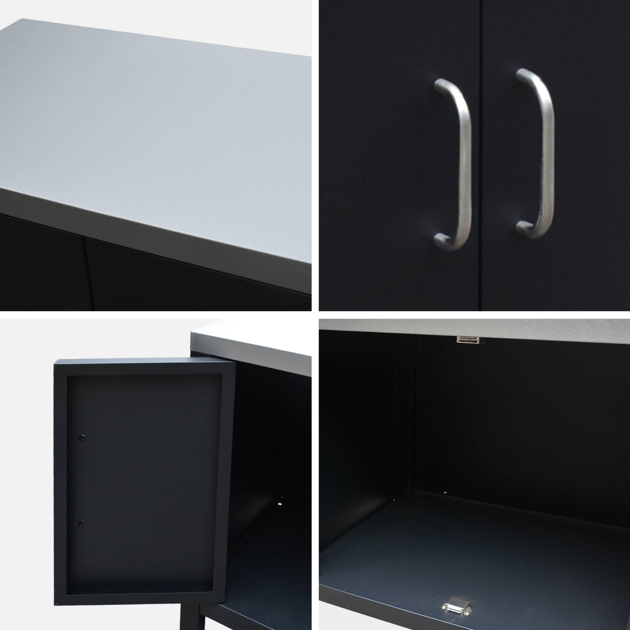 Barbecue à gaz avec 4 brûleurs à poser avec récupérateur de graisse + Meuble de cuisine extérieure en acier L80cm