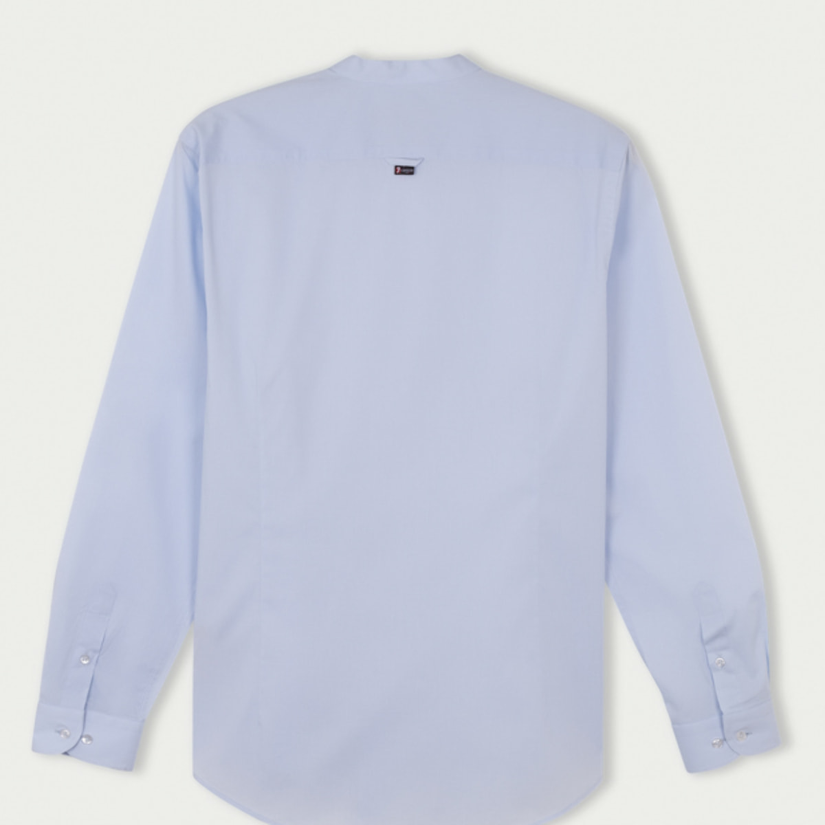 Camicia Uomo Coreano Slim Popeline Stretch Unito Celeste