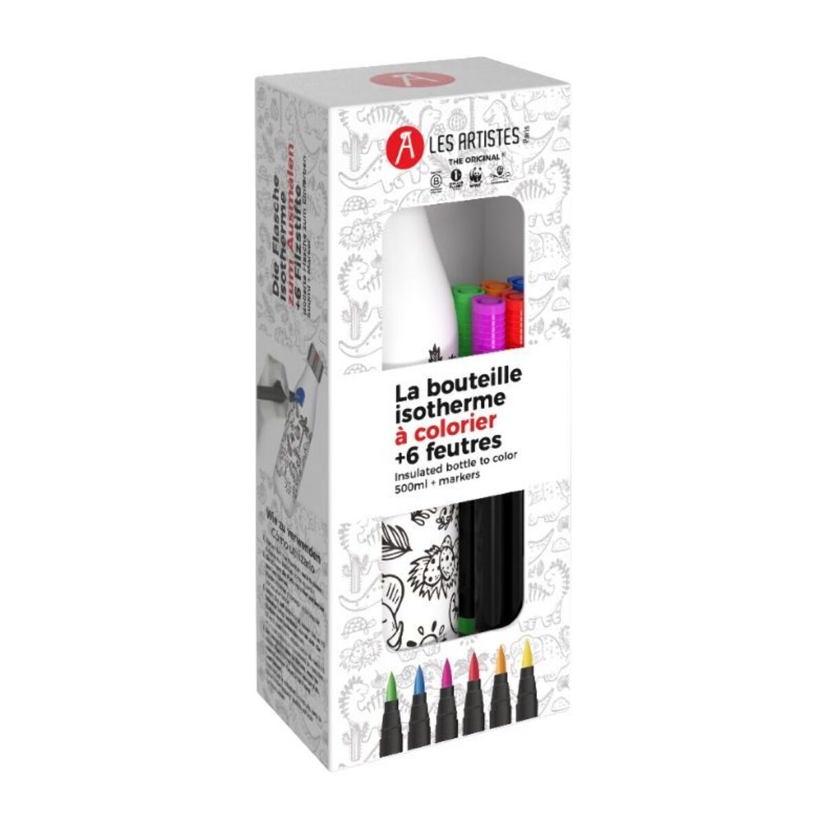 Bouteille LES ARTISTES PARIS Creative Color Set Dino mat 500ml