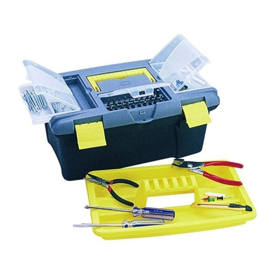 Boite organisateur à  outils avec plateau et compartiments 33cm Noir & Jaune MSV