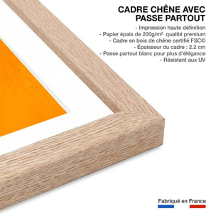Affiche paysage Sunset palm Affiche sous cadre bois