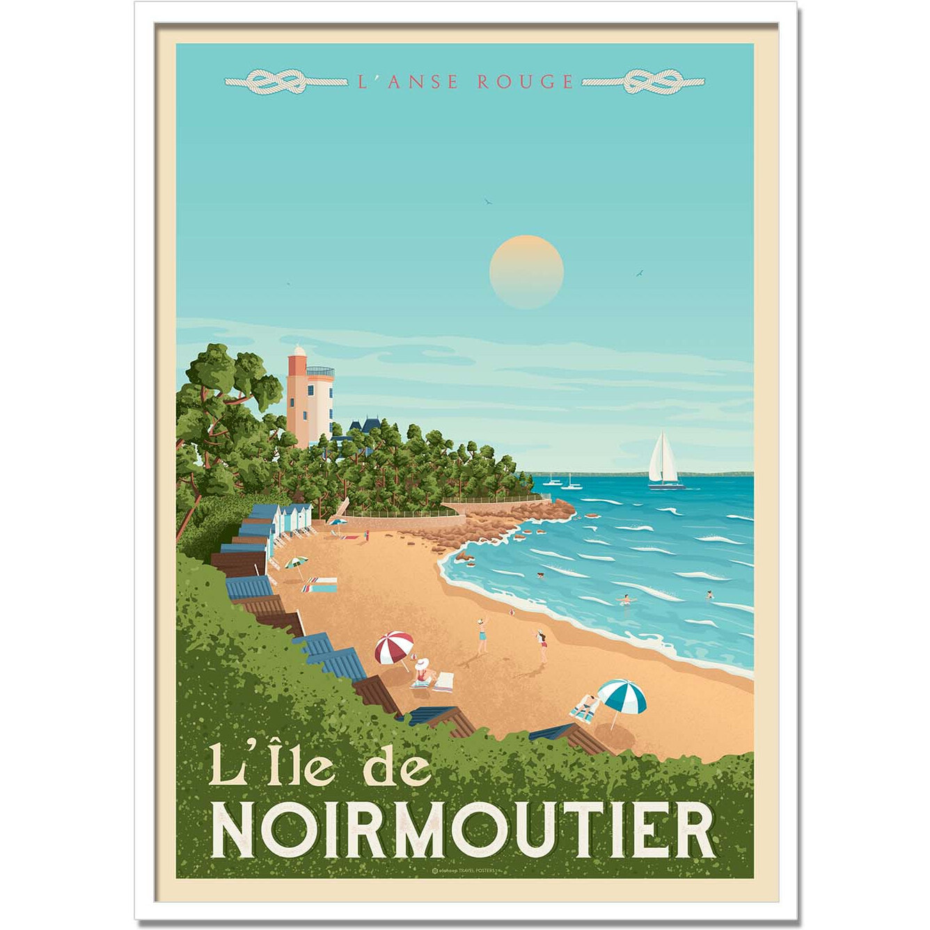 Affiche - Ile de Noirmoutier - Olahoop Travel Posters