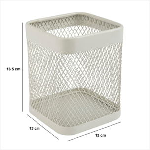 Pot à ustensiles "Mayaj" en métal beige