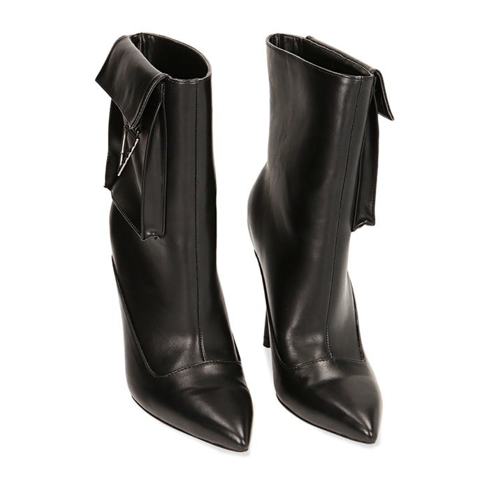 Stivaletti cargo neri, tacco 10,5 cm