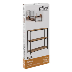 Console 3 niveaux "Aliaj" effet chêne naturel