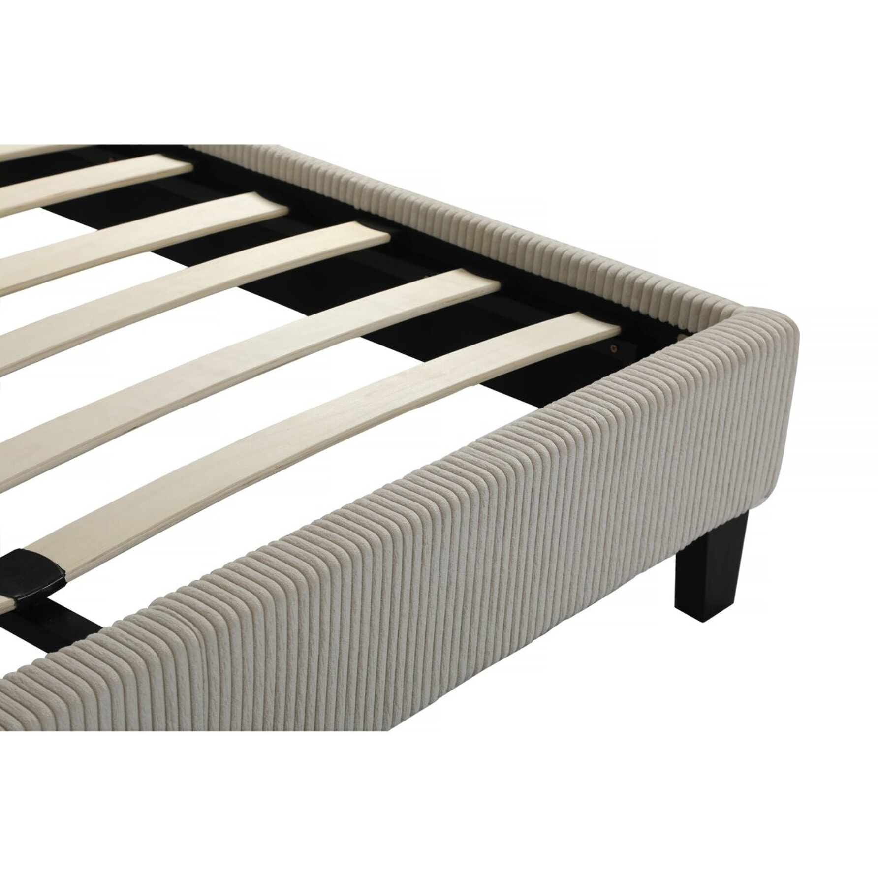 Lit en Velours Cotelé "Ambre" - 160 x 200 - Beige