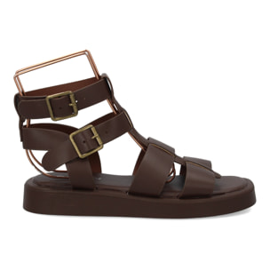 Sandalia romana mujer cómoda con tiras y hebillas