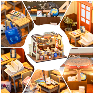 Clase de escuela. Maqueta 3D realista con gran detalle y luces led.