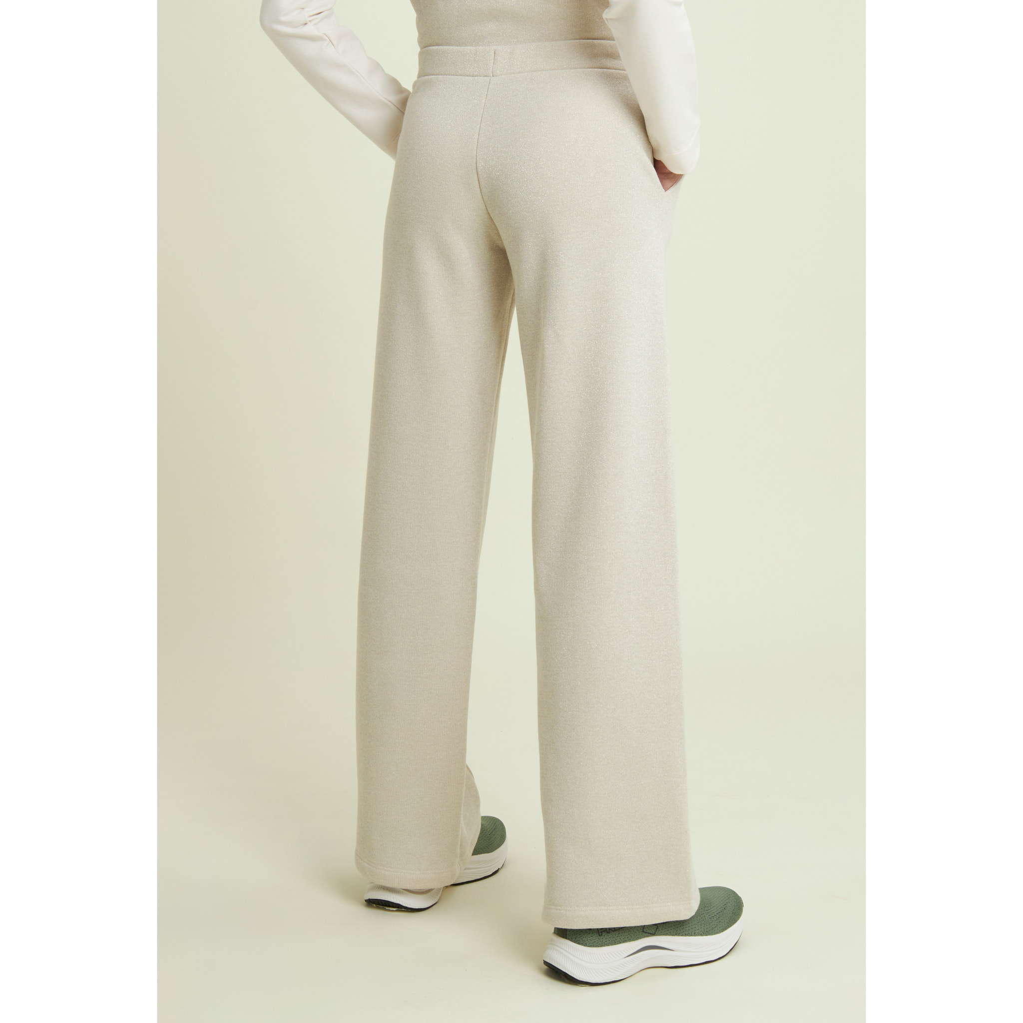 Pantaloni donna wide leg mélange lurex