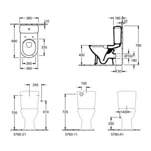 WC à poser sans bride O.novo avec abattant + nettoyant