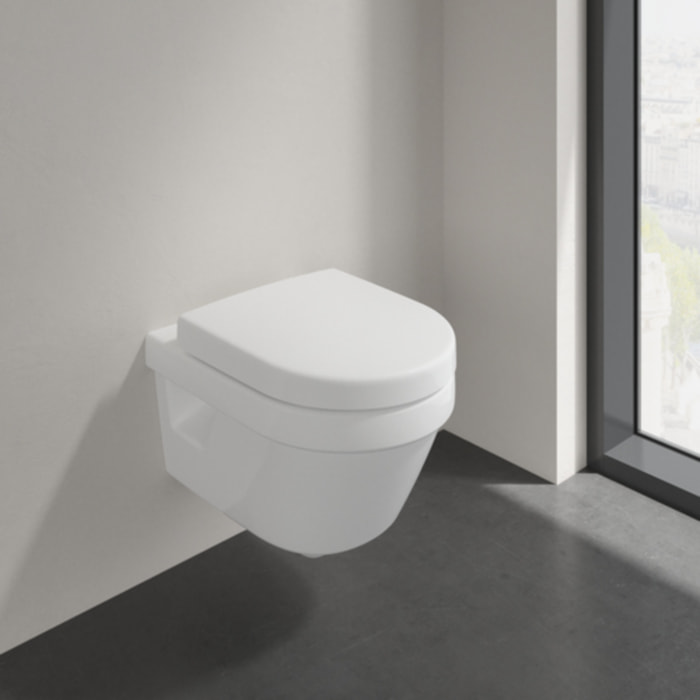 Pack WC sans bride compact Architectura abattant frein de chute + bâti-support Viconnect PRO + plaque chromé mat