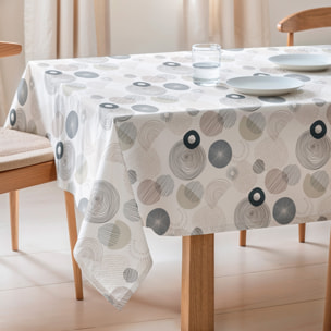 Nappe imprimée anti-tâches CALEB GRIS