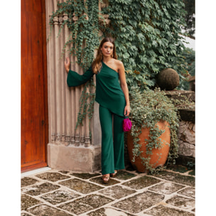 Blusa de mujer asimétrica con manga larga