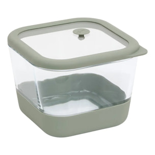 Boîte de conservation Siliglass carré 1,35L gris