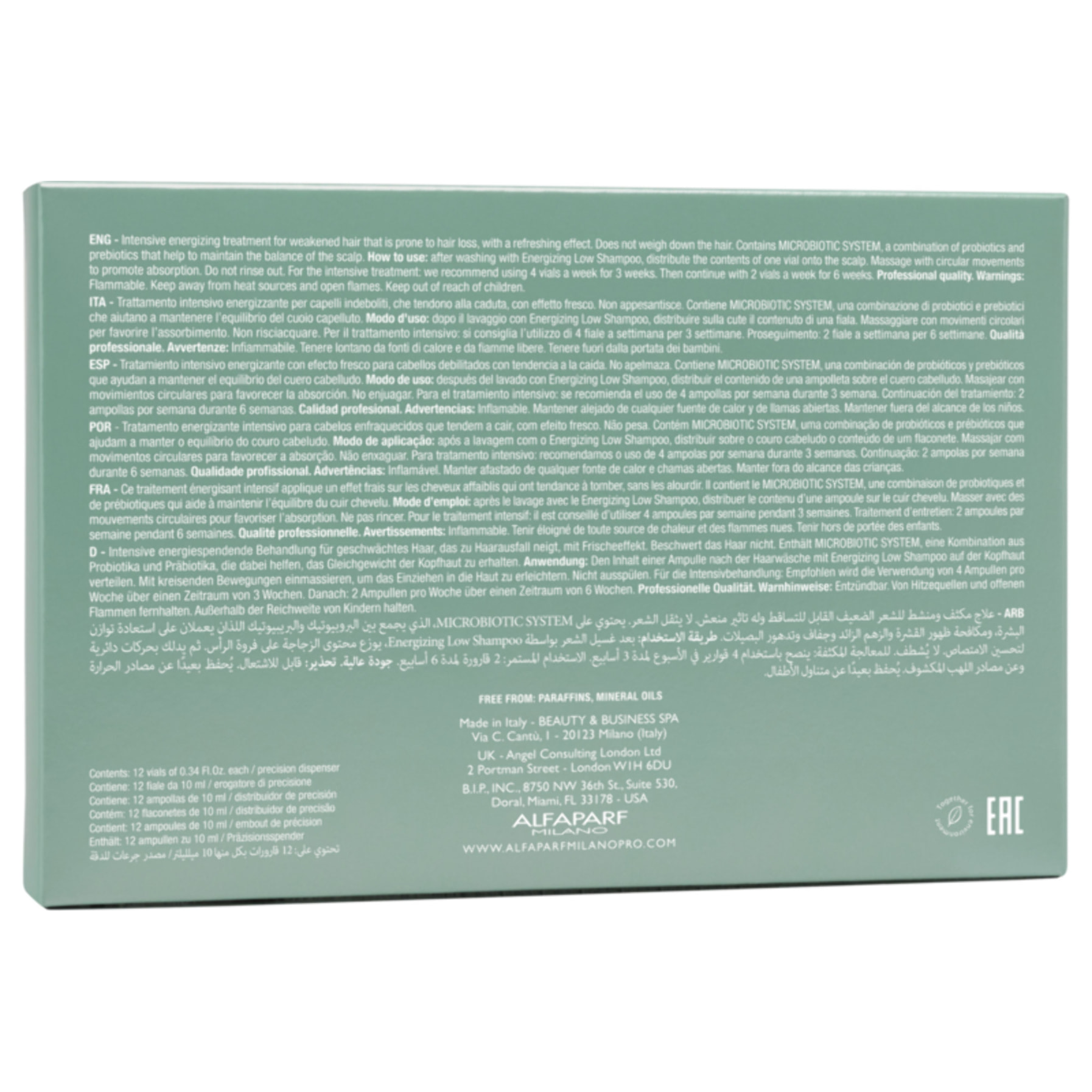 ALFAPARF MILANO Semi Di Lino Energizing Lotion 12x10ml