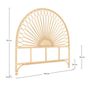 Tête de lit Alan 140 cm en rotin naturel