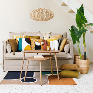 Coussin "LILOU" coton mordoré 45x45cm